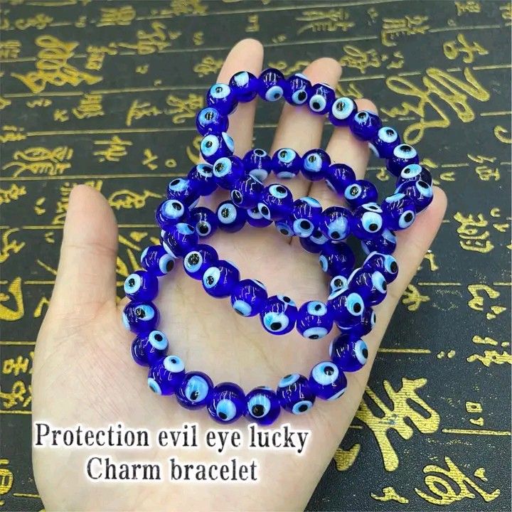 Protection evil eye bracelet (Category: Bracelets) located in Manila. Submitted by luckycharmsonlineshopping_ (Listing ID 1327629191, Image 1). Description: 🔥 Protection evil eye lucky charm Bracelet 🔥 ❇️The evil eye is a curse believed to be cast by a malevolent glare, usually given to a person when they are unaware. Many cultures believe that receiving an evil eye will cause misfortune or injury. Talismans created to protect against the evil 
