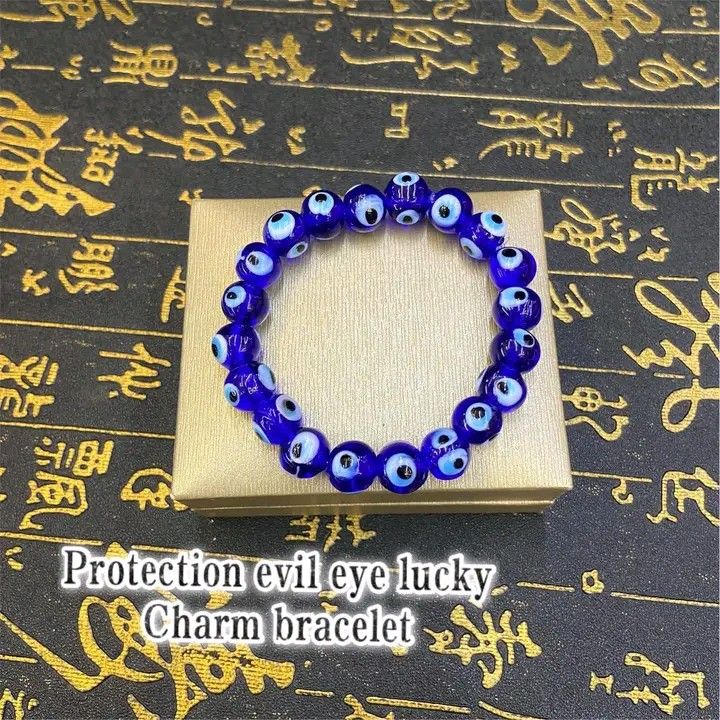 Protection evil eye bracelet (Category: Bracelets) located in Manila. Submitted by luckycharmsonlineshopping_ (Listing ID 1327629191, Image 2). Description: 🔥 Protection evil eye lucky charm Bracelet 🔥 ❇️The evil eye is a curse believed to be cast by a malevolent glare, usually given to a person when they are unaware. Many cultures believe that receiving an evil eye will cause misfortune or injury. Talismans created to protect against the evil 