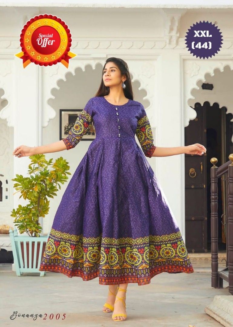 Long frock cotton kurti shop