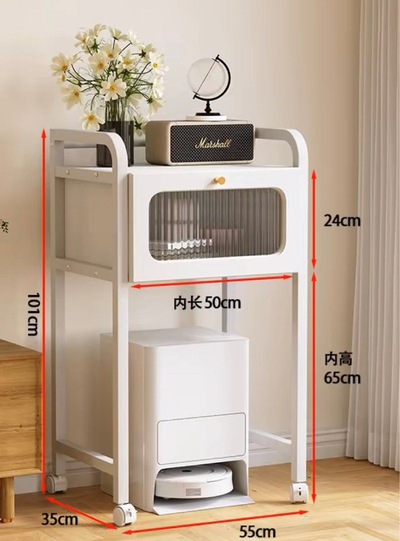 Robot side table (Category: Shelves, Cabinets & Racks) located in Singapore. Submitted by platos (Listing ID 1327645158, Image 2). Description: Refer to pic 2 for the dimentions. Note that this does not come with wheels. Please arrange for own delivery Pick up in end Jun 2025.