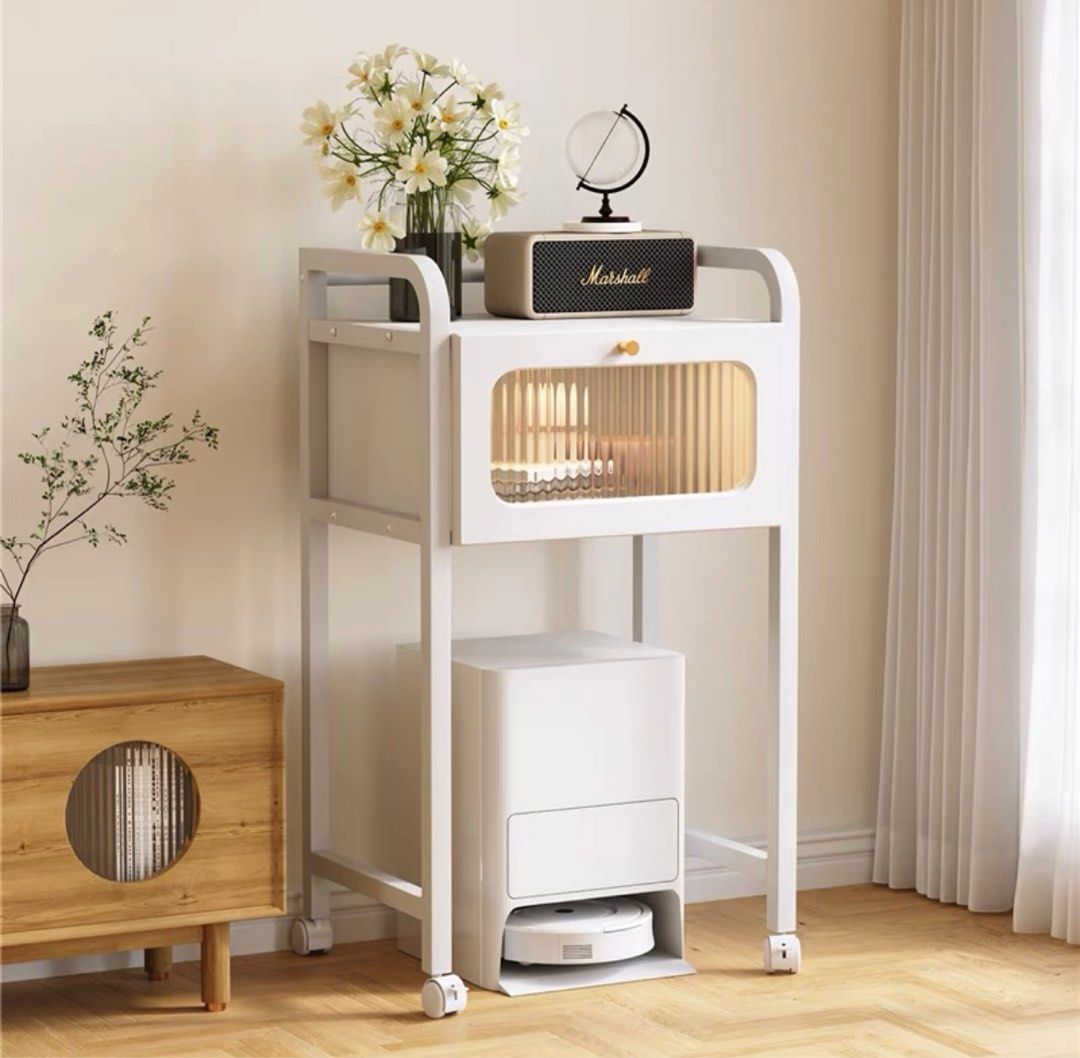 Robot side table (Category: Shelves, Cabinets & Racks) located in Singapore. Submitted by platos (Listing ID 1327645158, Image 1). Description: Refer to pic 2 for the dimentions. Note that this does not come with wheels. Please arrange for own delivery Pick up in end Jun 2025.
