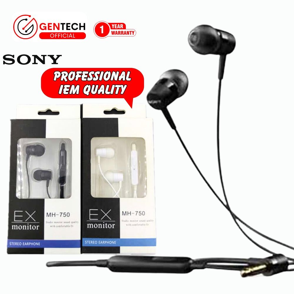 SG CHEAPEST GENUINE Sony MH750 Earpiece MH755 IEM Studio Grade Earphones Headphones Dynamic Extra Bass High Defintion Audio Dolby Surround Sound