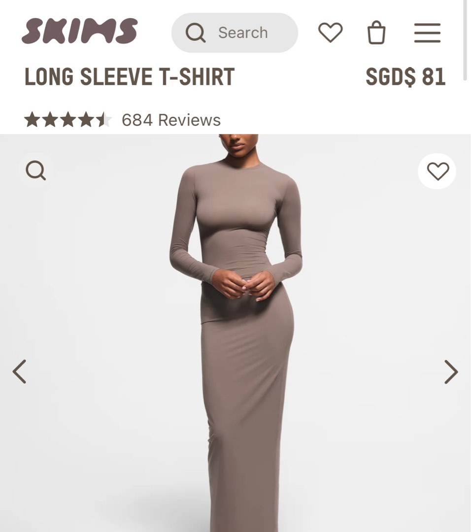 Skims fits everybody long sleeve t-shirt (amethyst), Women's Fashion, Tops,  Other Tops on Carousell