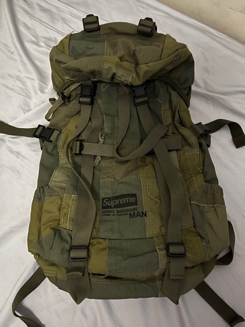 SUPREME X JUNYA WATANABE CDG PATCHWORK BACKPACK OLIVE, Men's