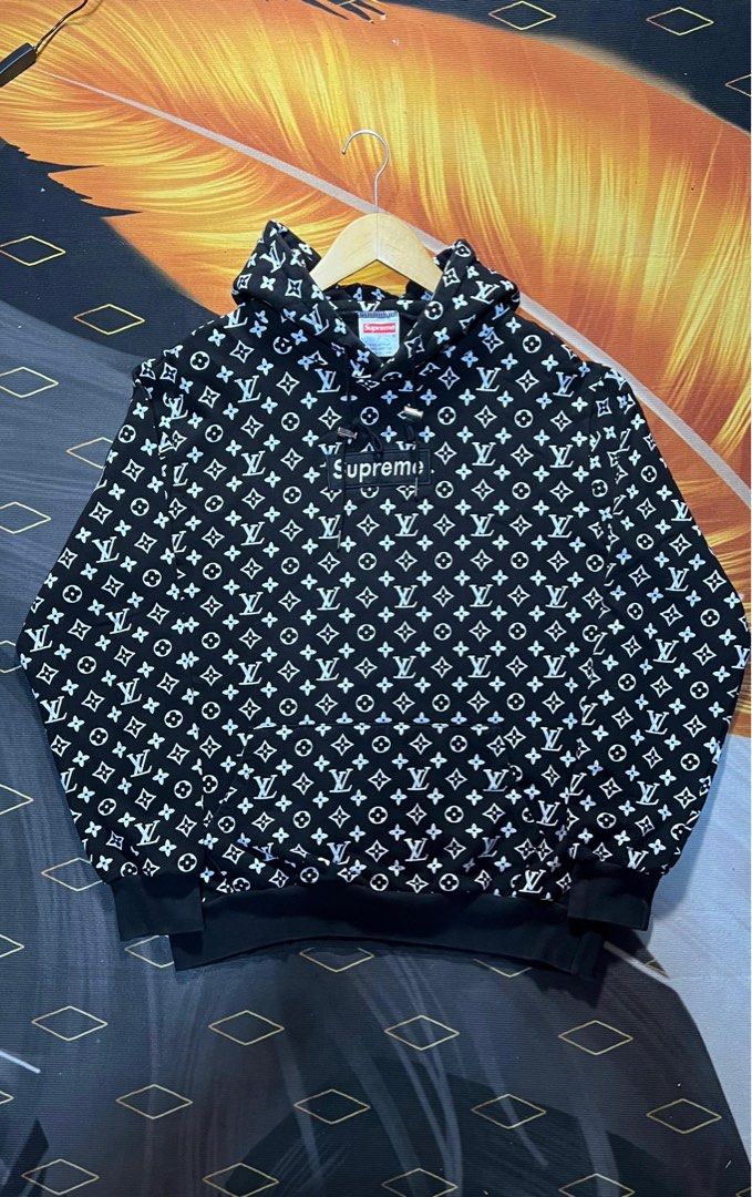 Supreme louis vuitton hoodie blue shop