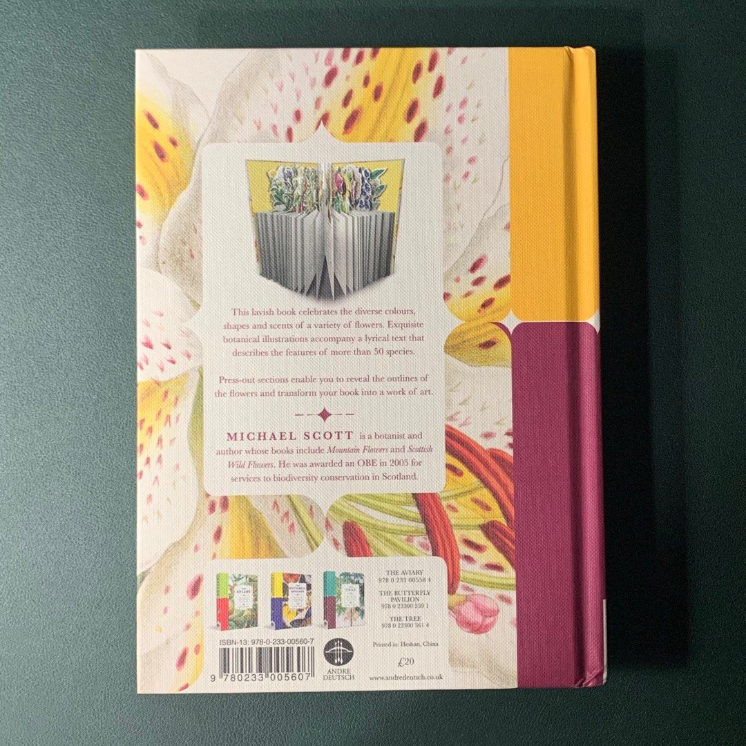 The Flower Garden hardcover pop up flower botanical illustration art