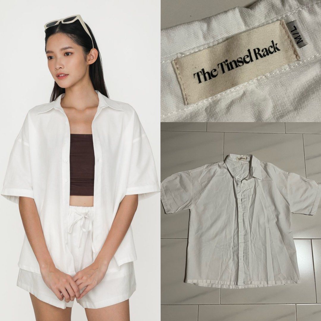 The Tinsel Rack TTR Kai Linen Boyfriend Shirt White