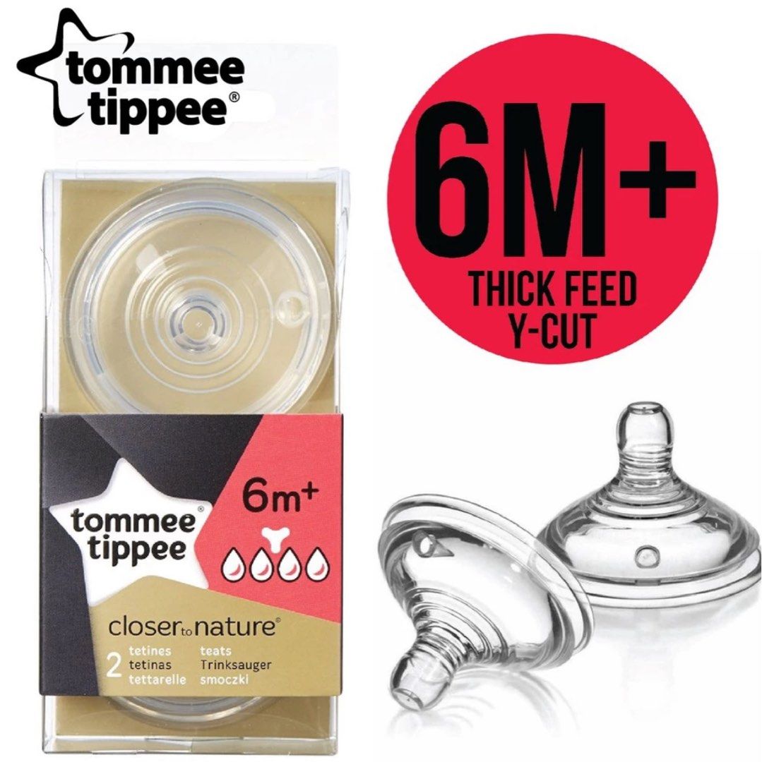 Tommee Tippee Closer To Nature Teats Thick Feed 6m+, Babies Kids