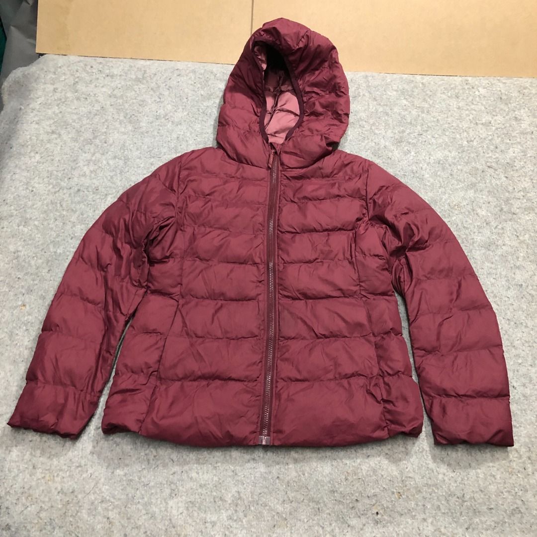 UNIQLO Kids Hooded Ultra Light Down Jacket Maroon Size 130 Winter Snow Babies Kids Babies Kids Fashion on Carousell