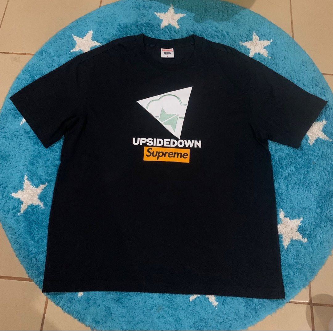 Upside down supreme tee black shirt Men s Fashion Tops Sets Tshirts Polo Shirts on Carousell