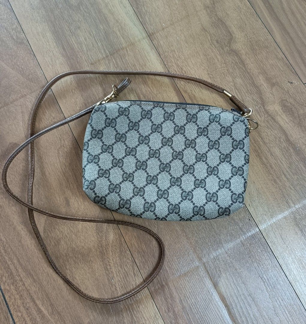 VINTAGE GUCCI MONOGRAM CROSS BODY BAG