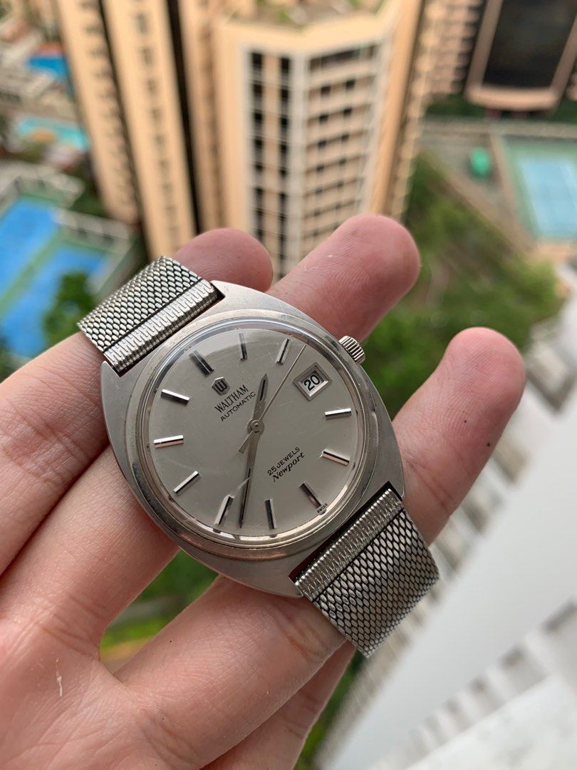 Waltham Newport automatic satin dial Men s Fashion Watches Accessories Watches on Carousell