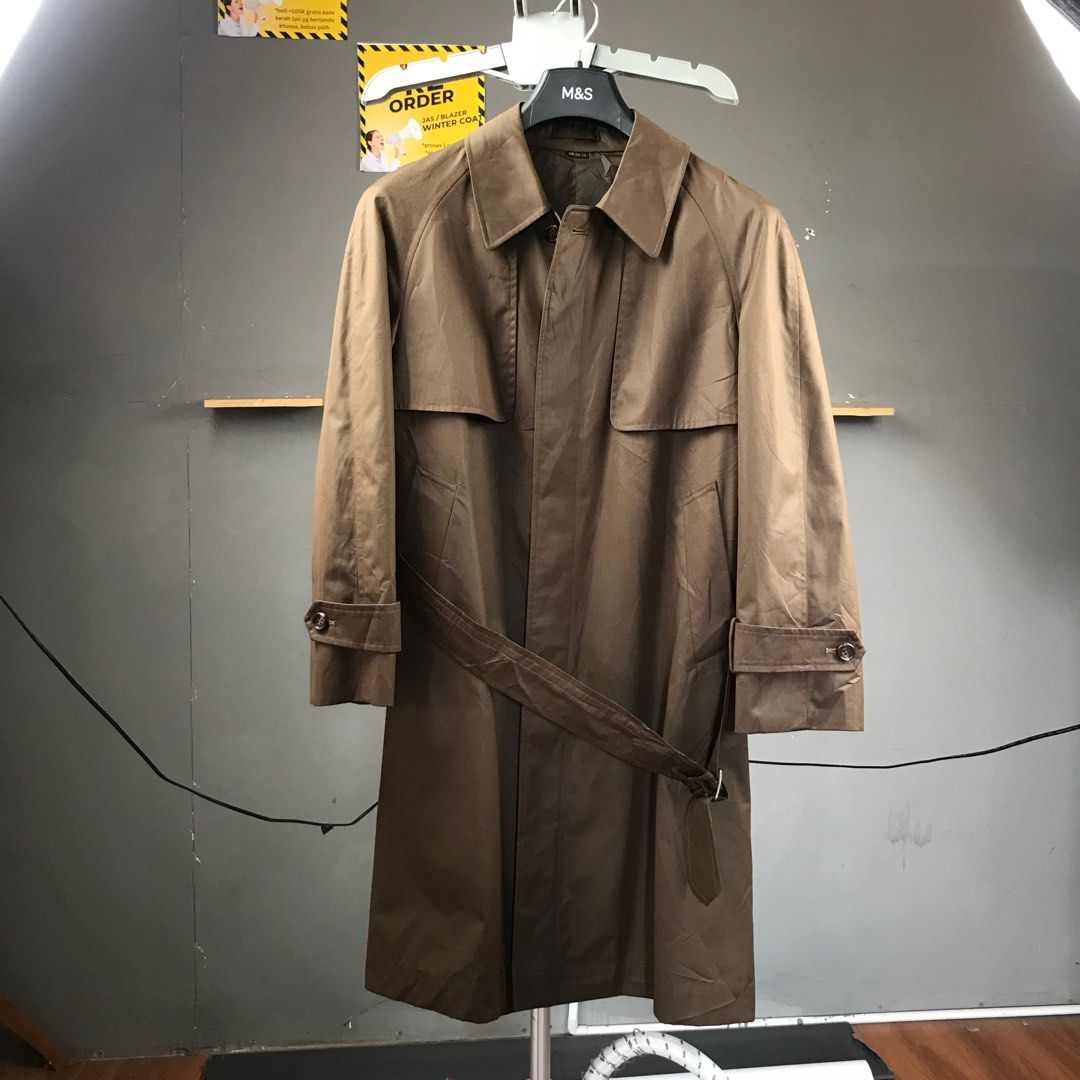 WINTER COAT PRIA COKELAT SABUK MODEL KOREAN Fesyen Pria Pakaian Baju Luaran di Carousell