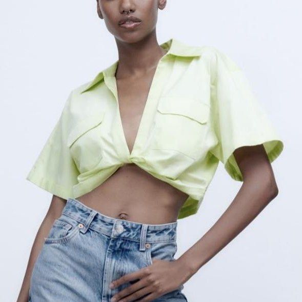 zara crop top with knot