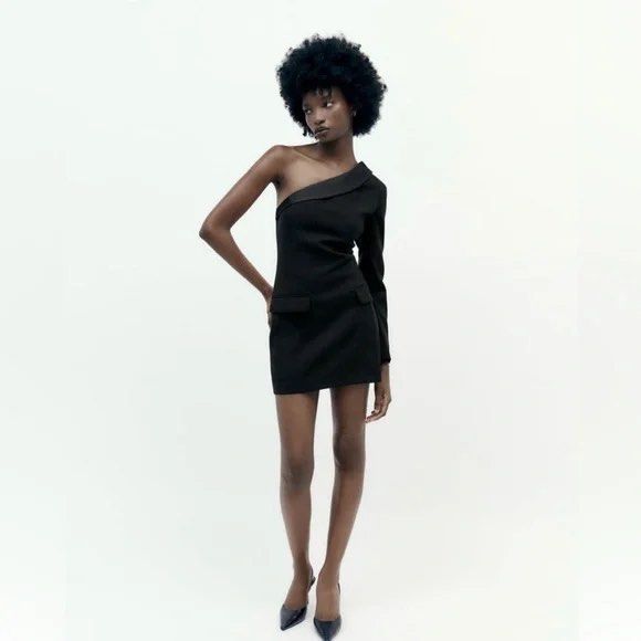 Zara one shoulder blazer dress hot sale