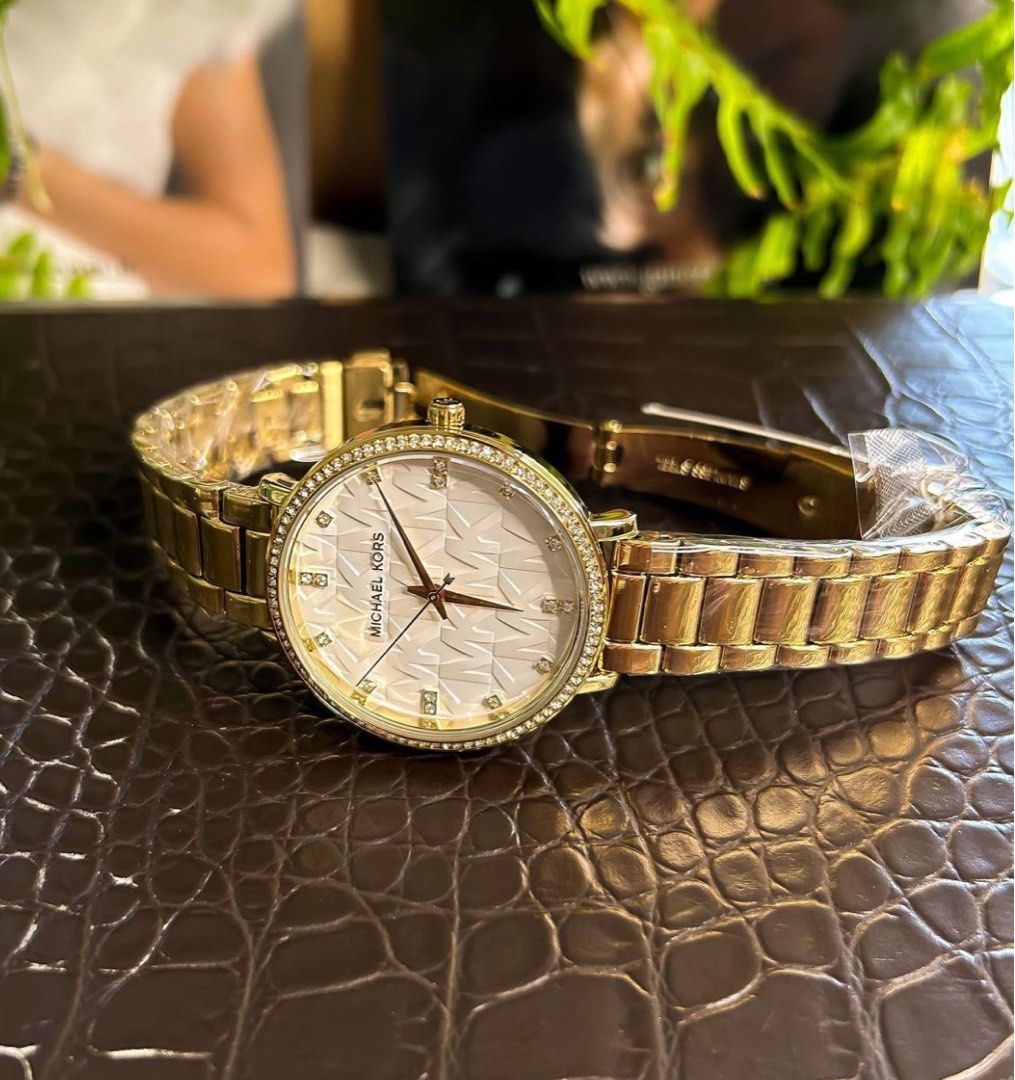 100 Authentic Warranty Michael Kors Pyper Three Hand Gold Tone Watch 38mm MK4666