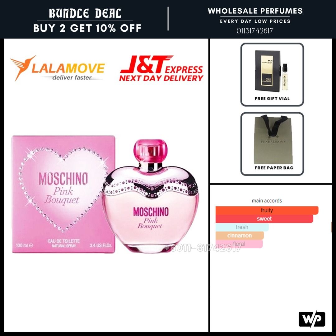 100 ORIGINAL MOSCHINO PINK BOUQUET 100ML EDT FOR WOMEN Beauty Personal Care Fragrance Deodorants on Carousell