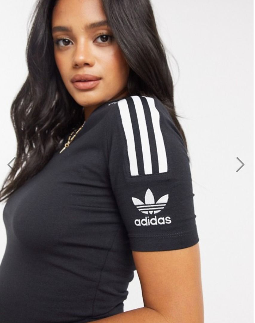 adidas Originals tight t shirt in black white Women s Fashion Tops Other Tops on Carousell