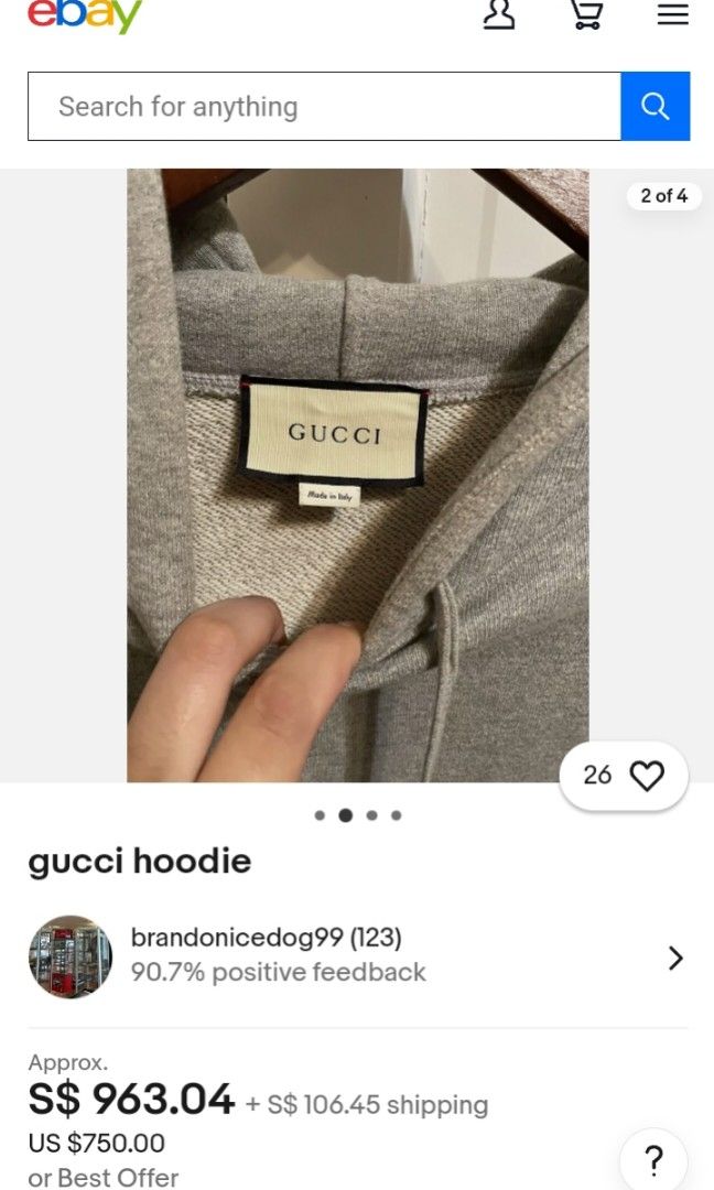 Gucci hoodie ebay online