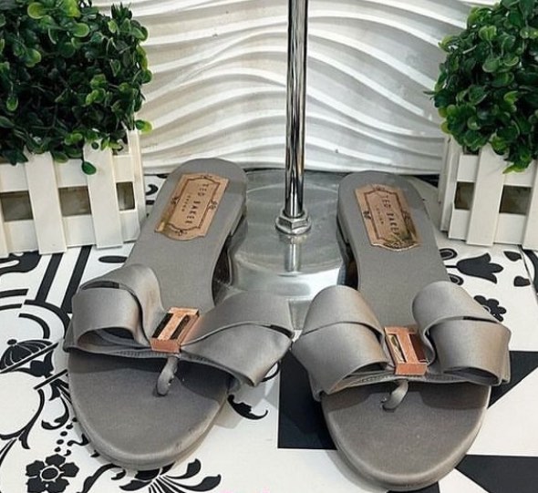 Authentic Ted Baker Women s Beauita Satin Bow Sandals Women s Fashion Footwear Sandals on Carousell