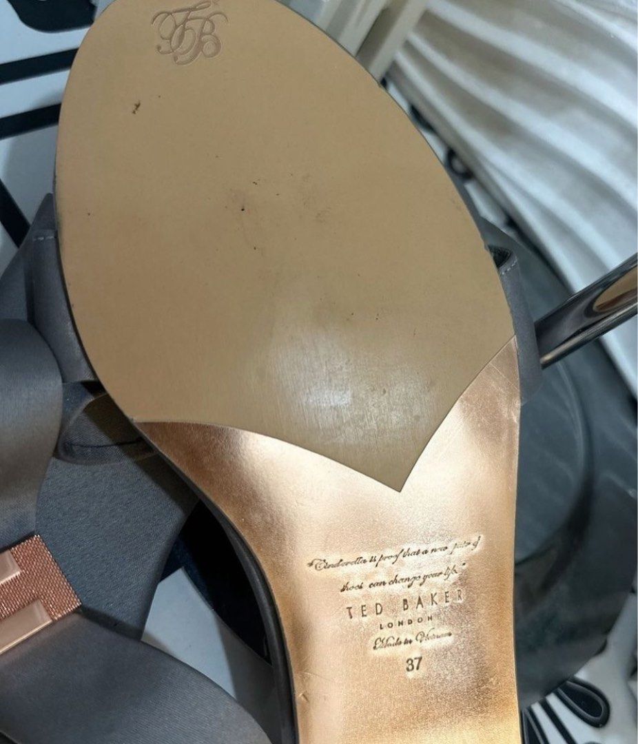 Authentic Ted Baker Women s Beauita Satin Bow Sandals Women s Fashion Footwear Sandals on Carousell