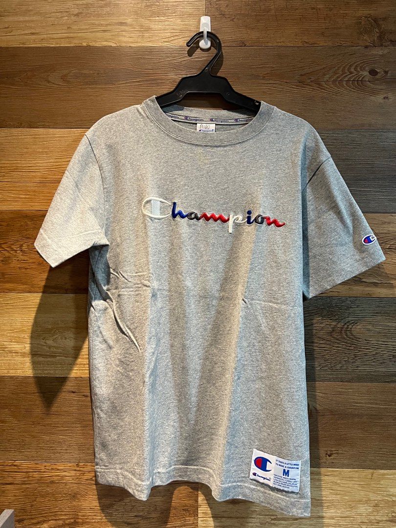 Champion Grey Shirt (Category: Tshirts & Polo Shirts ) located in Pasig City. Submitted by AnythingPH (Listing ID 1327800914, Image 1). Description: Selling! Champion Grey Shirt Size: Medium Used twice only. 9.5/10 Condition 💯 Authentic .