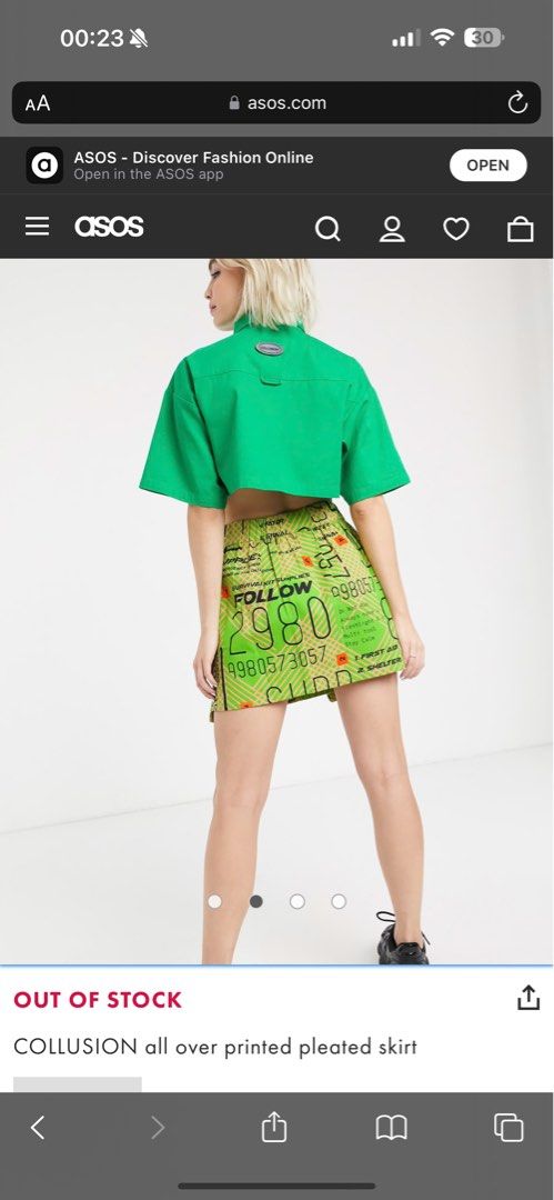 Collusion Asos Puffy Skirt COLLUSION All Over Printed Pleated - Main Image