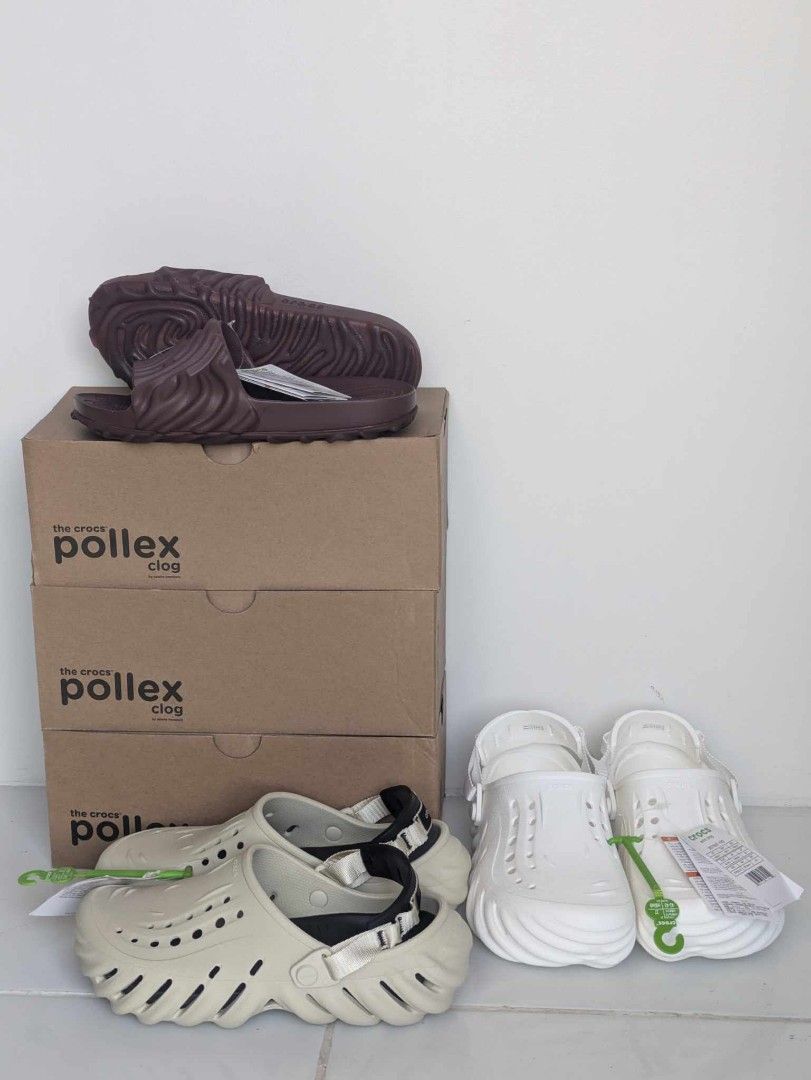 Crocs Echo Clogs, Pollex Slides (Category: Slippers & Slides) located in Marikina City. Submitted by mendozarap (Listing ID 1327822698, Image 1). Description: For sale Crocs Echo Clog - Bone / Black m7/w9 - SOLD m8/w10 m9/w11 - SOLD Crocs ph release 3.2k Echo Clog - White Size m9/w11 Footlocker Korea release 3k Salehe Bembury x the Pollex Slide - Huckle m9/w11 m7/w9 Footlocker Korea release 5.5k Can meet at Marikina, QC, or Dasmarinas by schedule