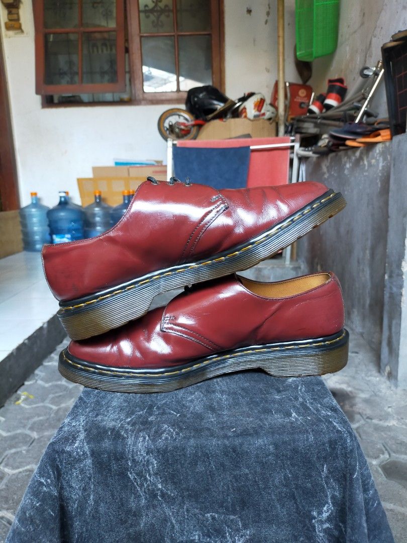 1461 Smooth Dr Martens Mens Cherry Red Shoes Martens 1461 Smooth