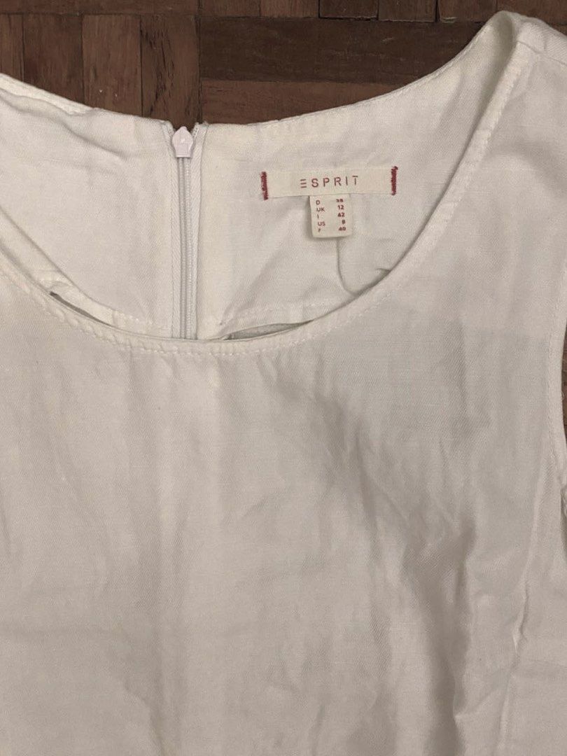 Esprit linen white dress, Women's Fashion, Dresses & Sets, Dresses on  Carousell