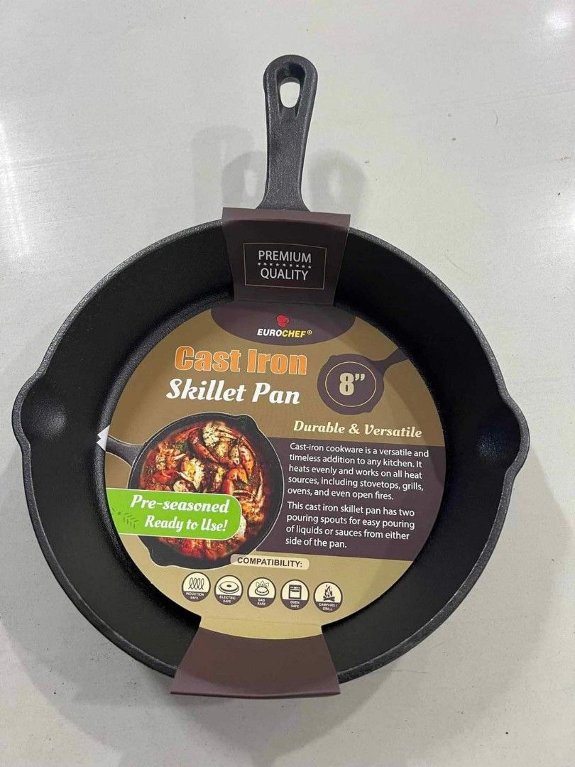 EUROCHEF skillet (Category: Cookware & Accessories) located in Mandaluyong City. Submitted by shopmla (Listing ID 1327805256, Image 3). Description: EUROCHEF SKILLET PAN 6"- 399. 8"- 499. 10"- 650. PRE-SEASONED READY TO USE GOOD QUALITY 🥰.