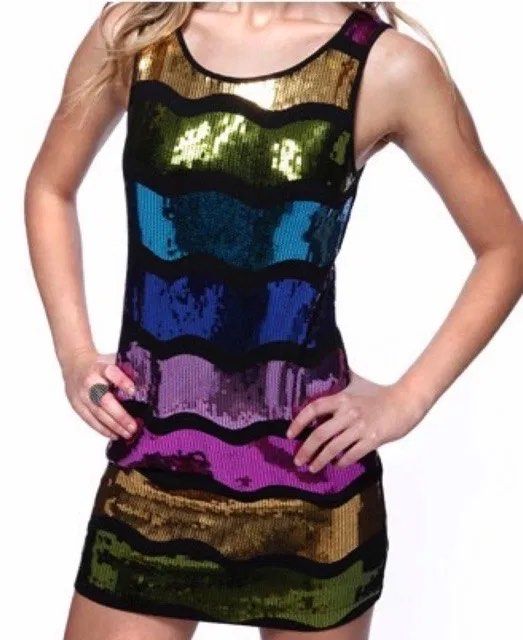 Forever 21 rainbow sequin dress discount