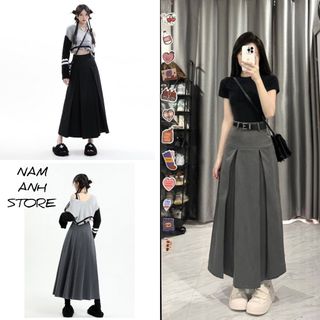 Grey pleated skirts for sale top