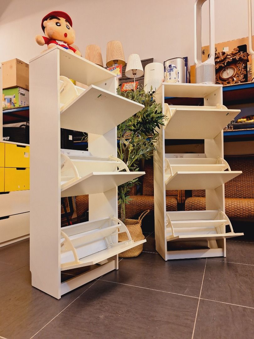 Ikea bissa shoe cabinet with 3 compartments hot sale