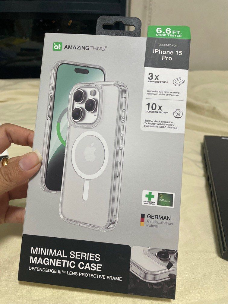 IPhone 15 Pro Case (Category: Cases & Sleeves) located in Santo Tomas. Submitted by catpurrent (Listing ID 1327881842, Image 1). Description: Amazing Thing Minimal Magsafe Drop-Proof Case for iPhone 15 - Clear iPhone 15 Pro .