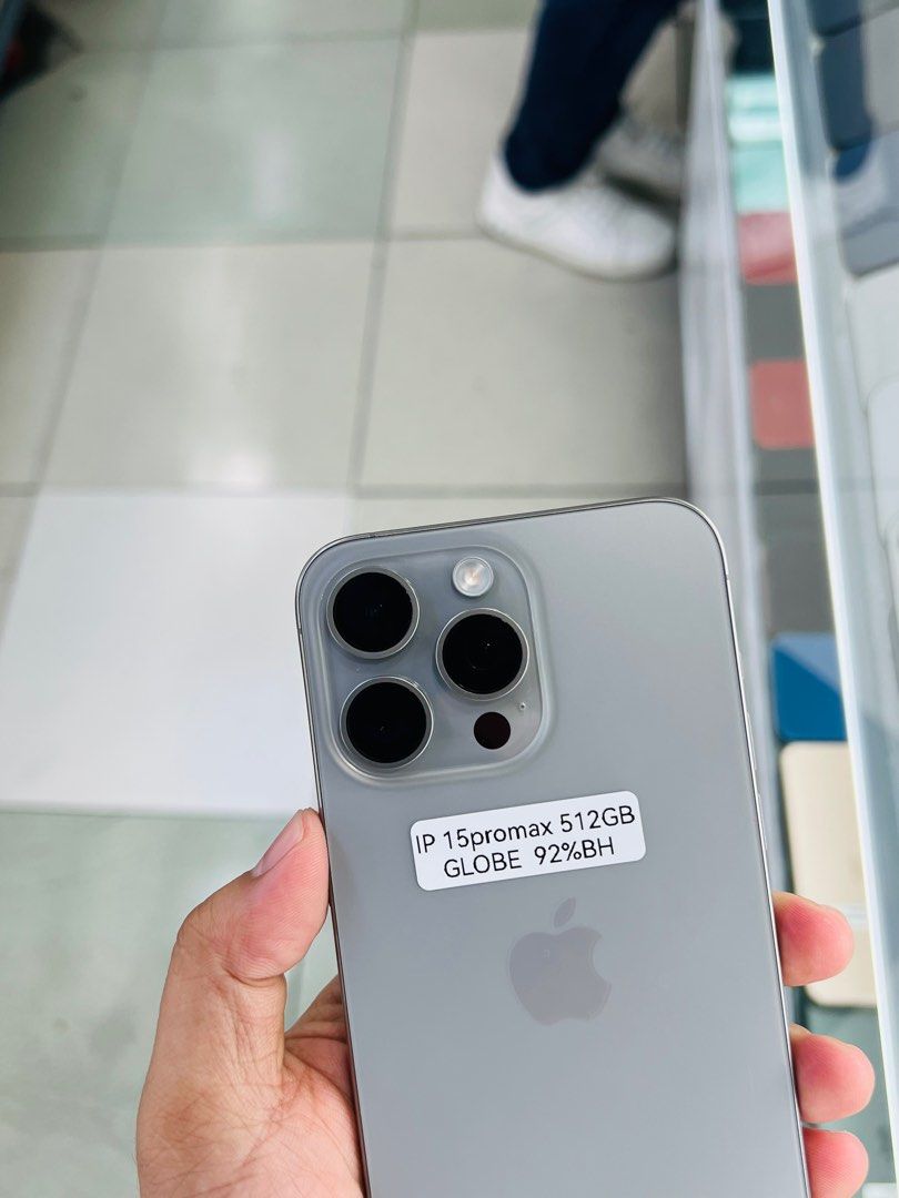 Iphone 15 Promax 512gb globelocked no issues 92BH (Category: iPhone 15 Series) located in San Juan City. Submitted by saabangadgetshop (Listing ID 1327846859, Image 3). Description: Onhand | Pre-owned iPhone 15 Promax 512GB GLOBELOCKED 92Bh NTC APPROVED Battery Health 95% NO HIDDEN ISSUES NO HISTORY OF REPAIR 99%Smooth TEST TO SAWA RESET ALL YOU WANT TEST ALL YOU WANT NOT REFURBISHED AUTHENTIC PHONE ALL WORKING (FREE 3UTOOLS) iPhones iPads only �