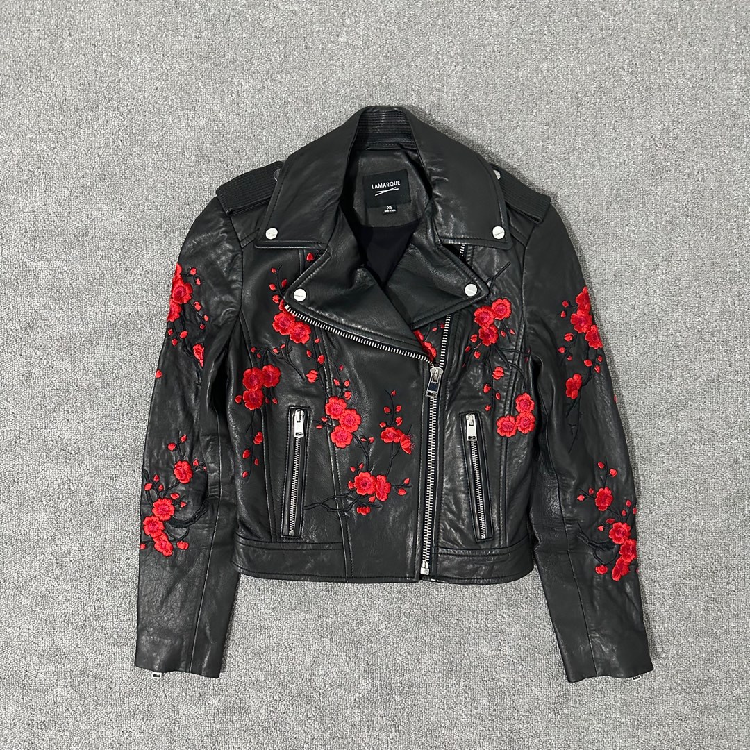 LaMarque Donna Floral Leather Jacket Women s Fashion Coats Jackets and Outerwear on Carousell