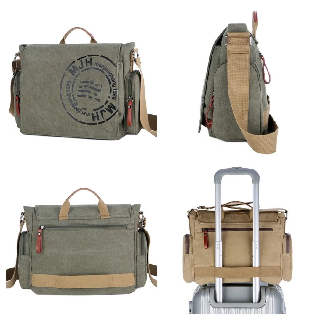 Men s Fashion Canvas Crossbody Bags Shoulder Bags Business Travel Top handle Men Messenger Bags Briefcase Men Handbag Tote Carousell