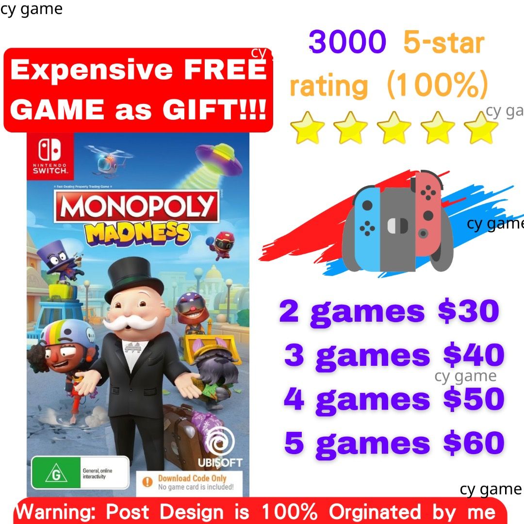 monopoly madness Nintendo switch game, Video Gaming, Video Games