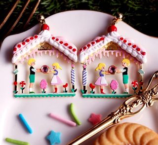 N2 - Hansel et Gretel 法式可愛 糖果屋故事 系列 - 忌廉糖果屋耳環（ 針款 ）64208540616322110