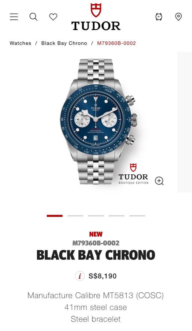 New Tudor Black Bay Chrono Blue, Luxury, Watches on Carousell