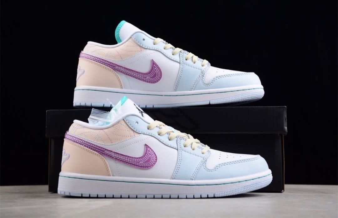 nike air jordan low multi colour sashiko white pink shoes