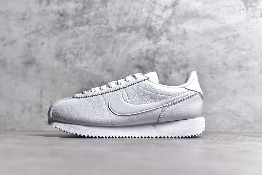 Nike triple white leather cortez trainers cheap