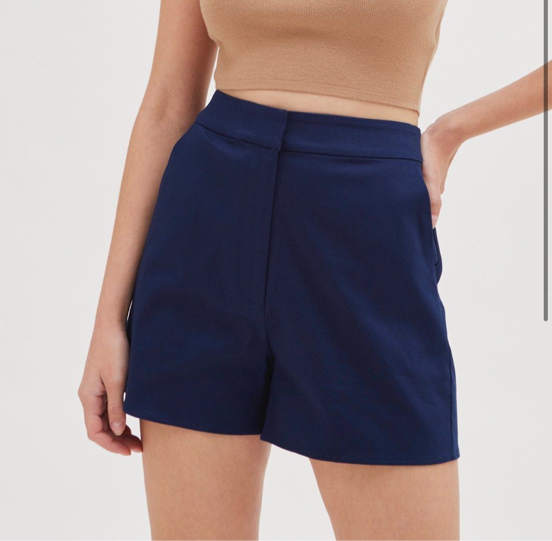 Cotton Twill High Waisted Twill Shorts OSN Cotton Twill High