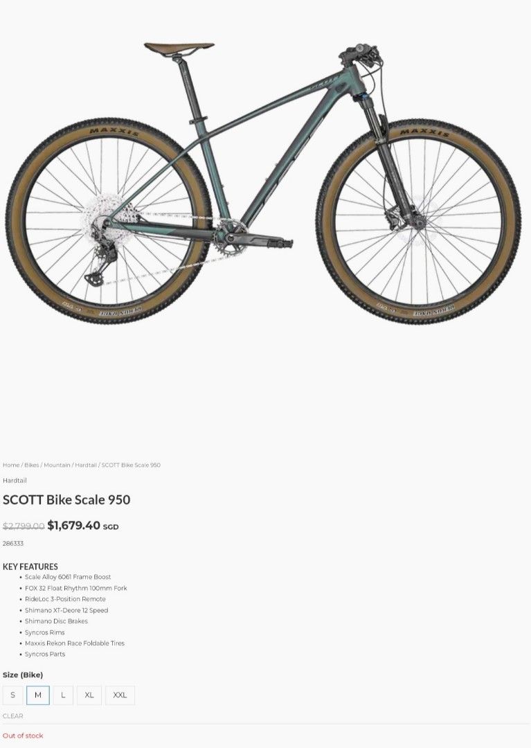 Brand New Unused Scott Scale 950 2022 model, Sports Equipment