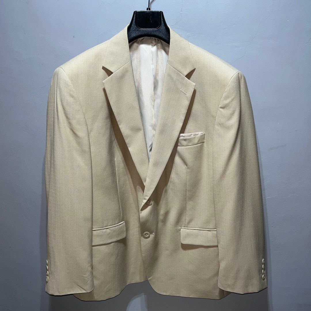 STAFFORD BLAZER 68 POLYSTER 32 RAYON ALMOND BROWN COAT SIZE 44 MEN’S