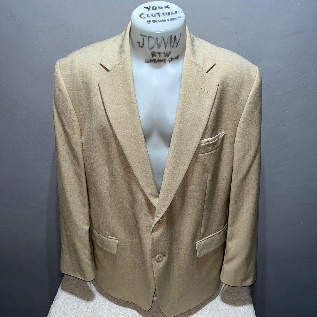 STAFFORD BLAZER 68 POLYSTER 32 RAYON ALMOND BROWN COAT SIZE 44 MEN’S