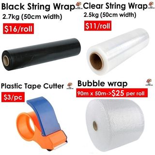 FAST DELIVERY! Packing Supplies: Cling/Shrink Wrap, Bubble wrap, cutter Collection item 1