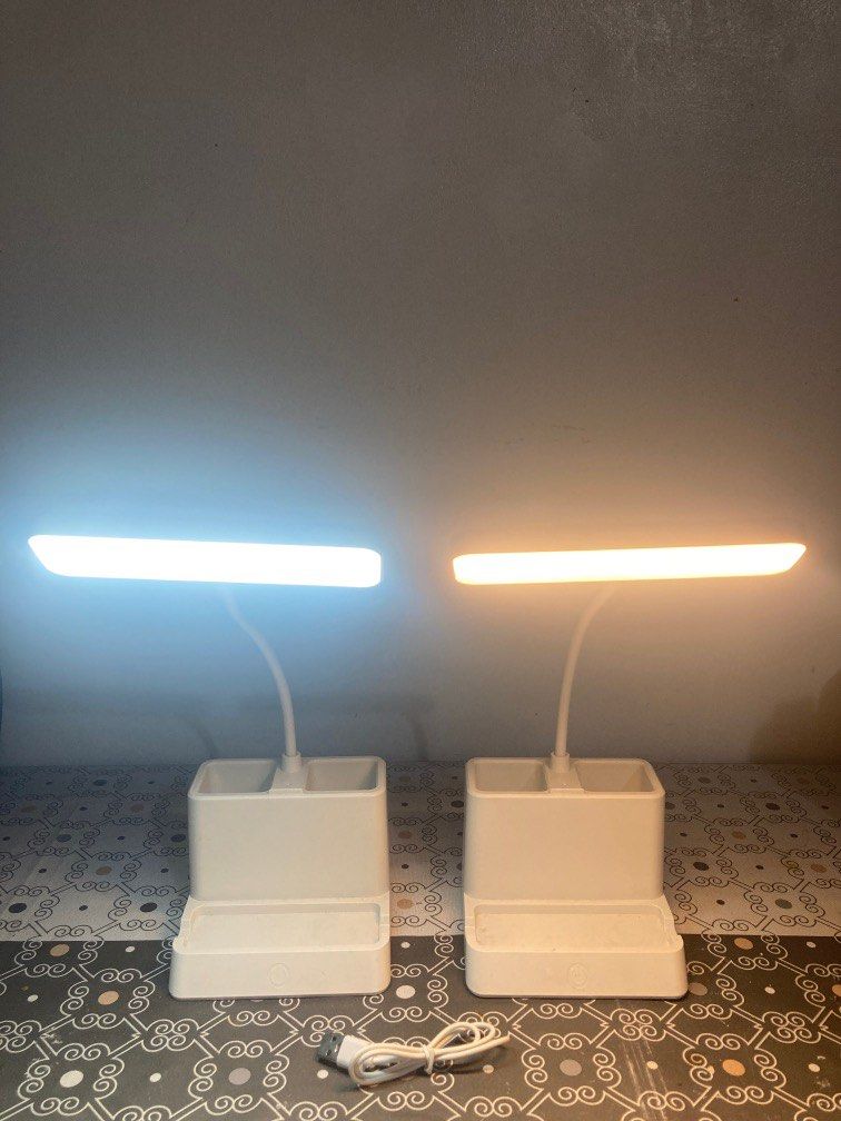 STUDY/TABLE LAMP (Category: Lighting & Studio Equipment) located in Mandaluyong City. Submitted by smrlm (Listing ID 1327843205, Image 1). Description: RFS: Di masyadong nagagamit. 400php for 2 Lamps na po. Isa nalang yung cable nanakita ko. Micro usb type po. SF Shouldered by buyer..