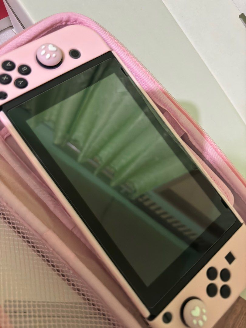 Switch with case grip pads and bag, Video Gaming, Video Game Consoles